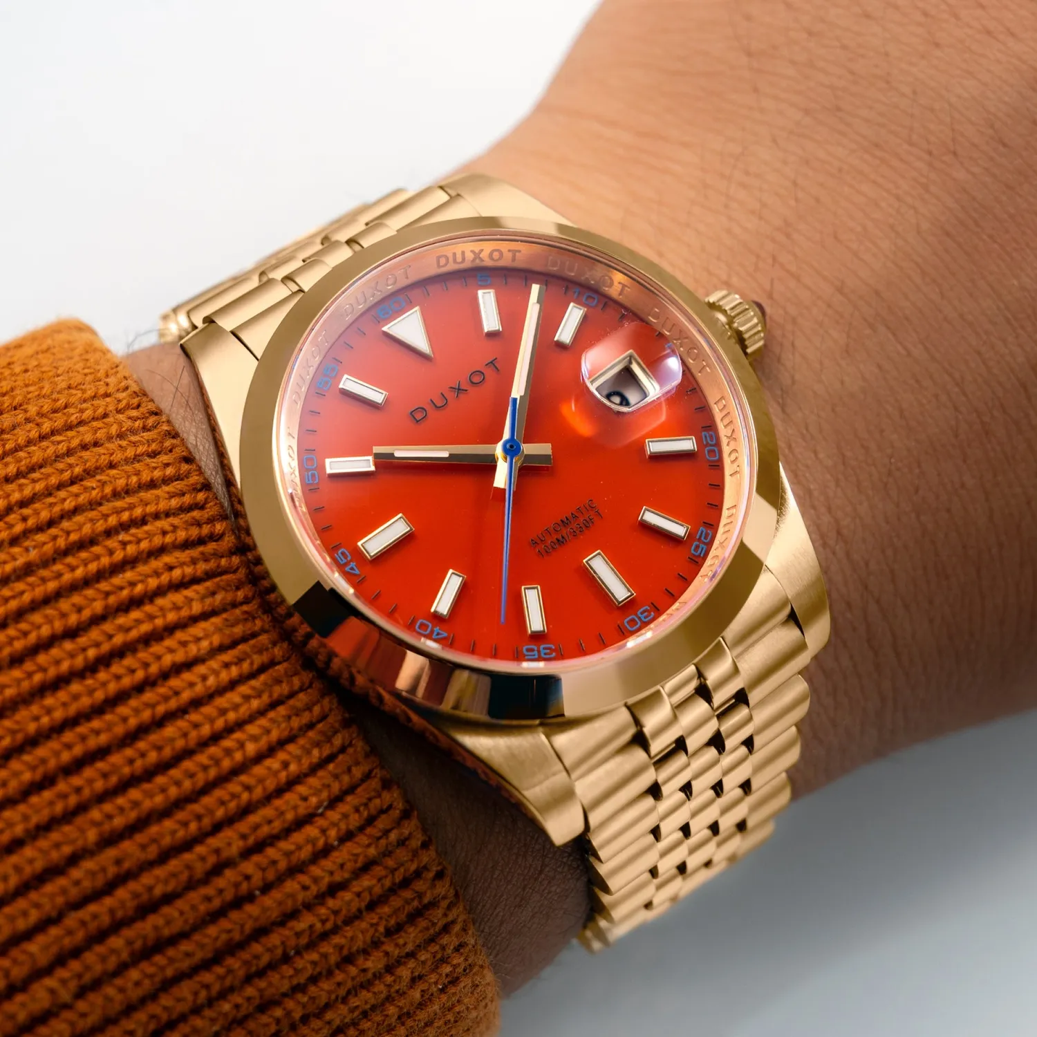 Duxot Vezeto Brown Crystal automatisk klokke brun 40 mm dato