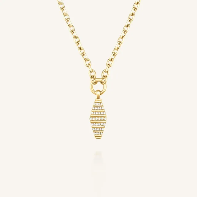 Rosefield Striped Pendant halskjede gull 48–52 cm