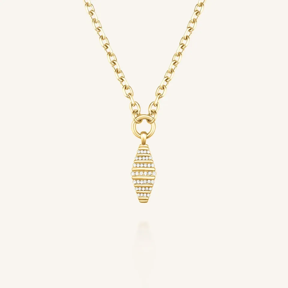 Rosefield Striped Pendant halskjede gull 48–52 cm