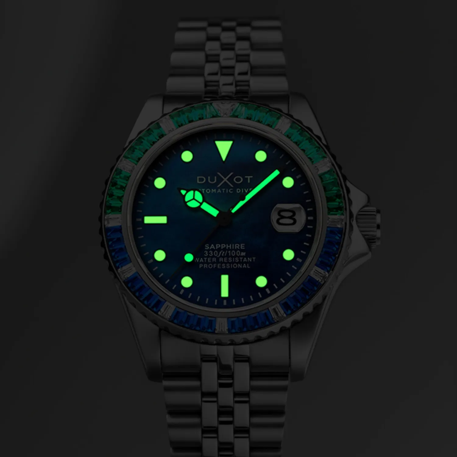 Duxot Atlantica 40 Rainbow Automatic Blue Mop klokke