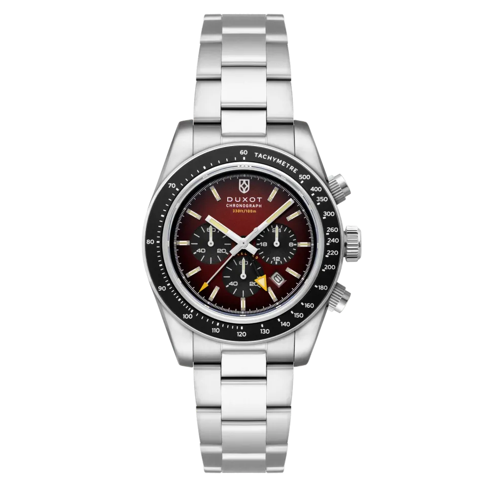 Duxot Vitesse Radial Red quartzklokke 39 mm rustfritt stål