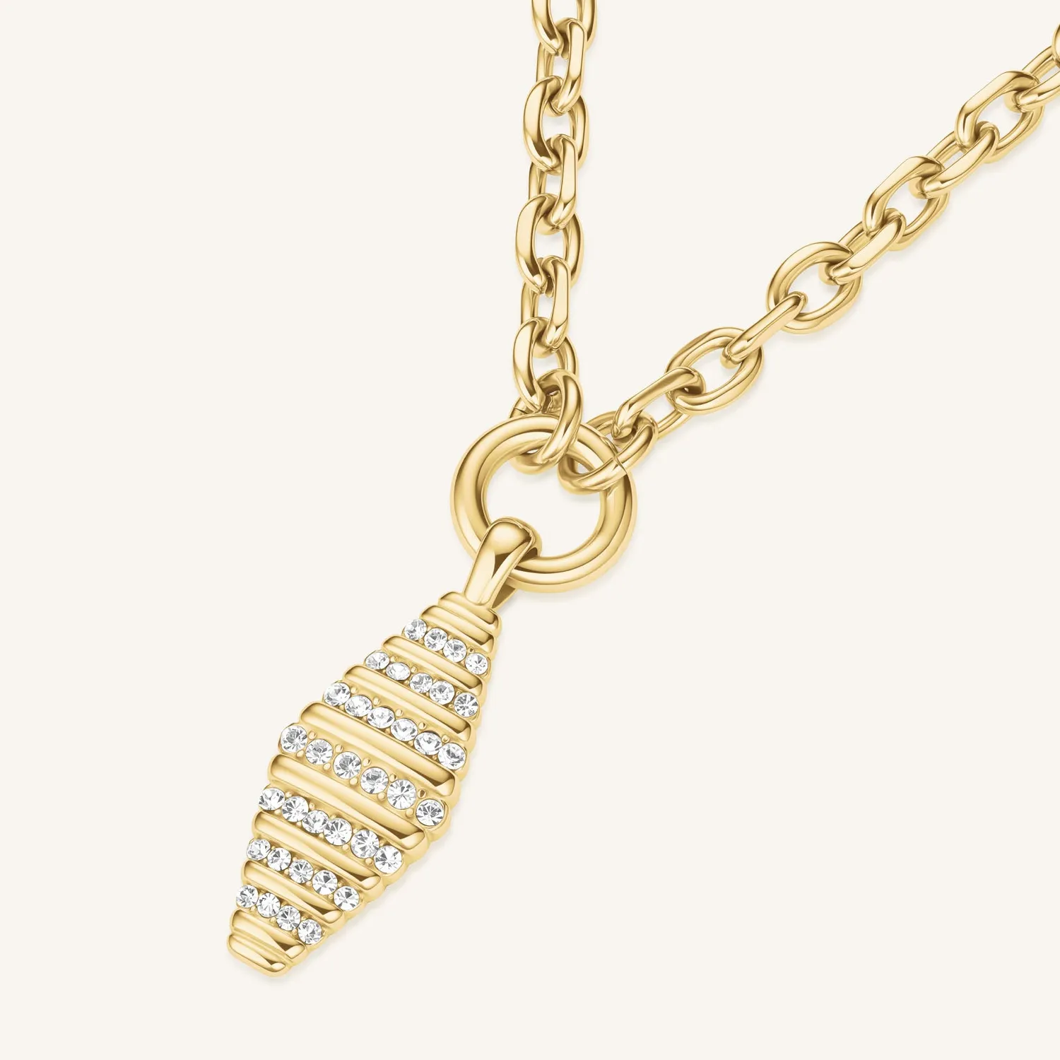 Rosefield Striped Pendant halskjede gull 48–52 cm