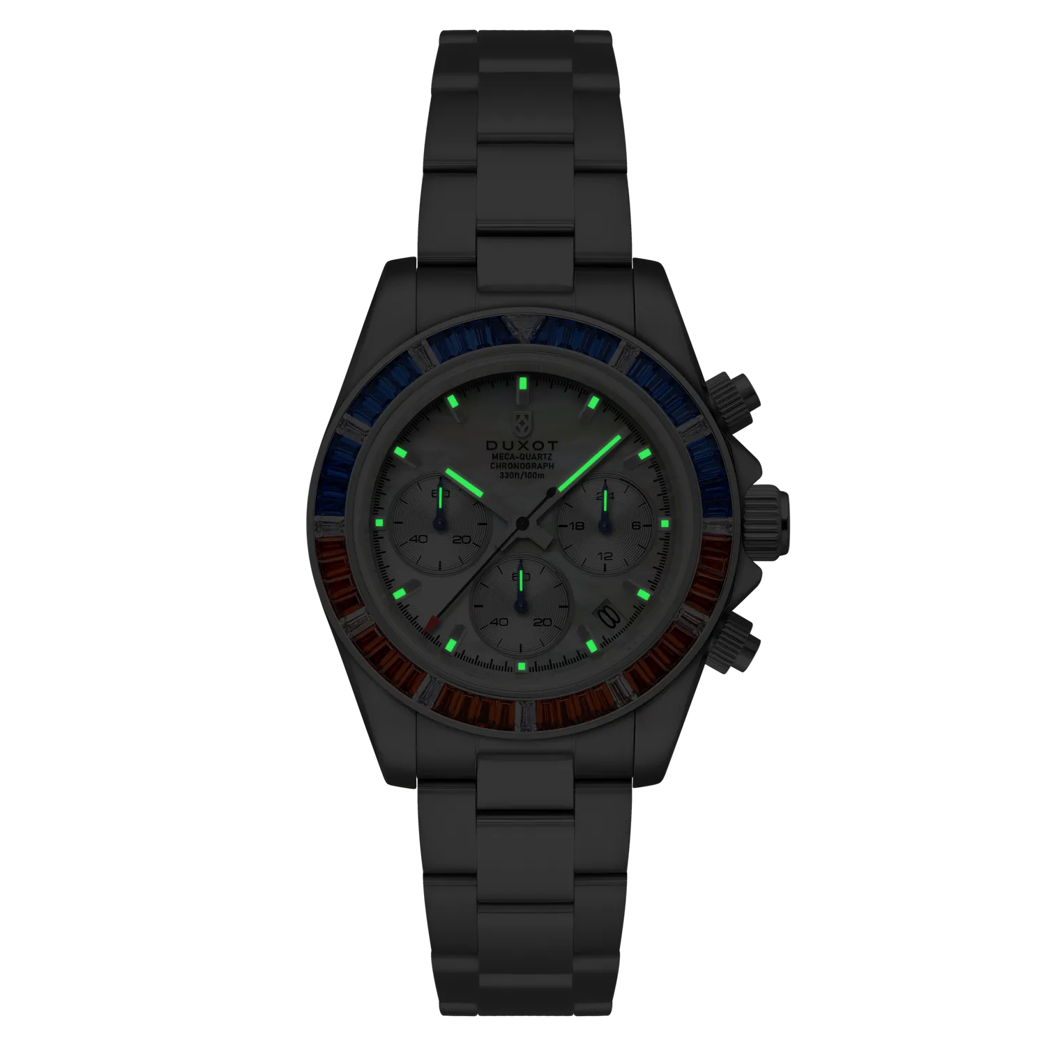Duxot Accelero Rainbow Chronograph klokke Pearl White 40 mm