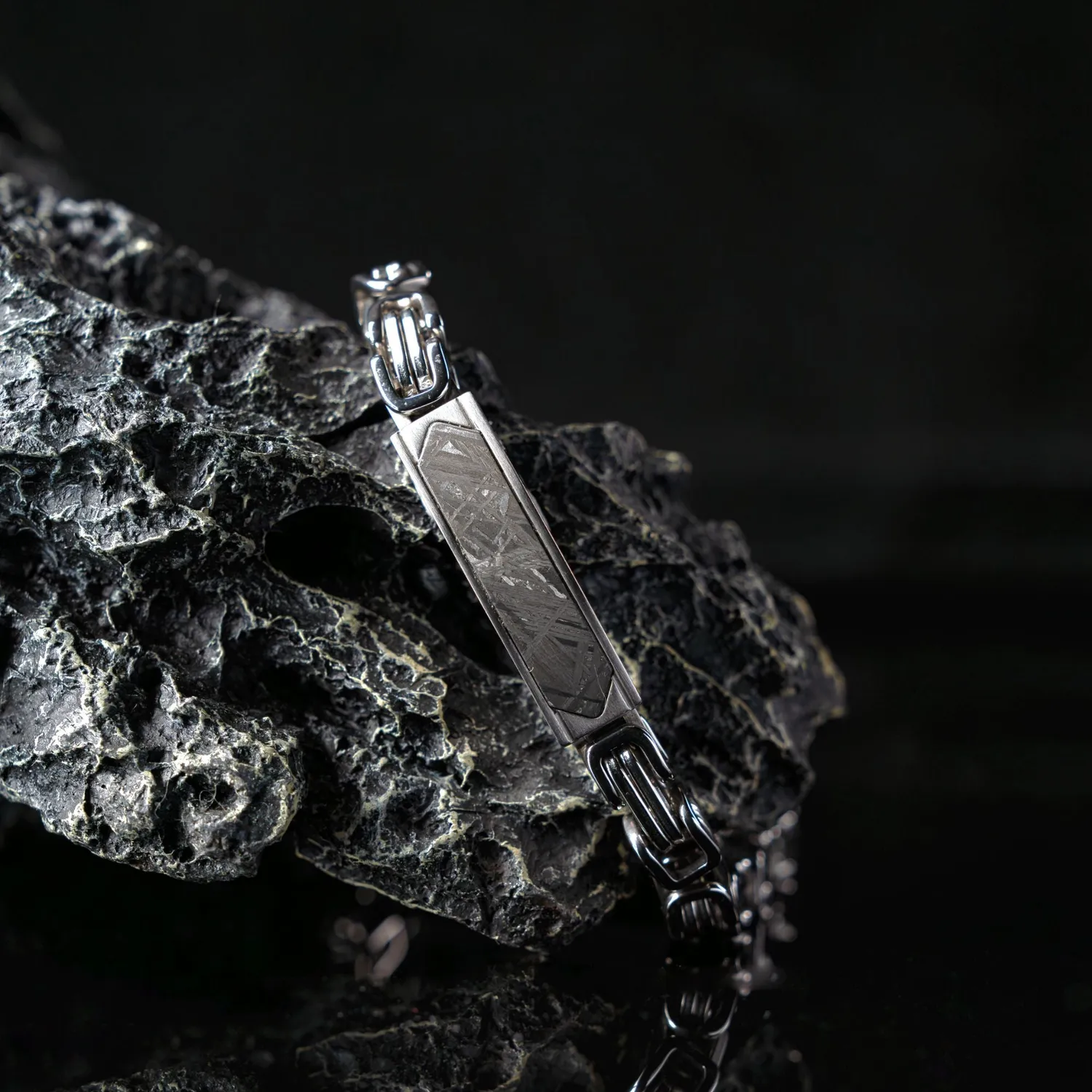 Duxot Accelero Sandy Silver Meteorite armbånd sølv meteoritt
