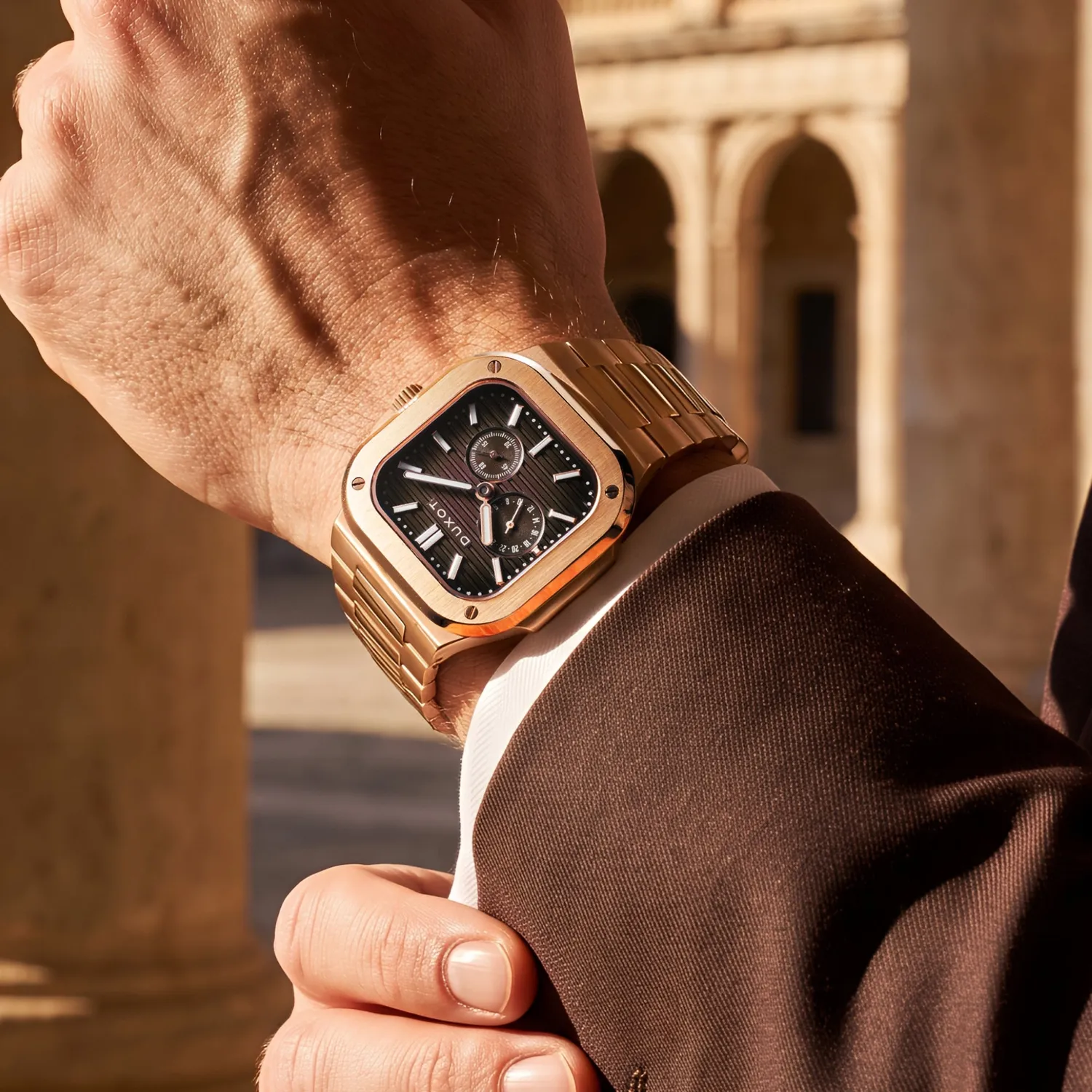 Duxot Quadrata Toffee Touch 24-timers klokke 42 mm