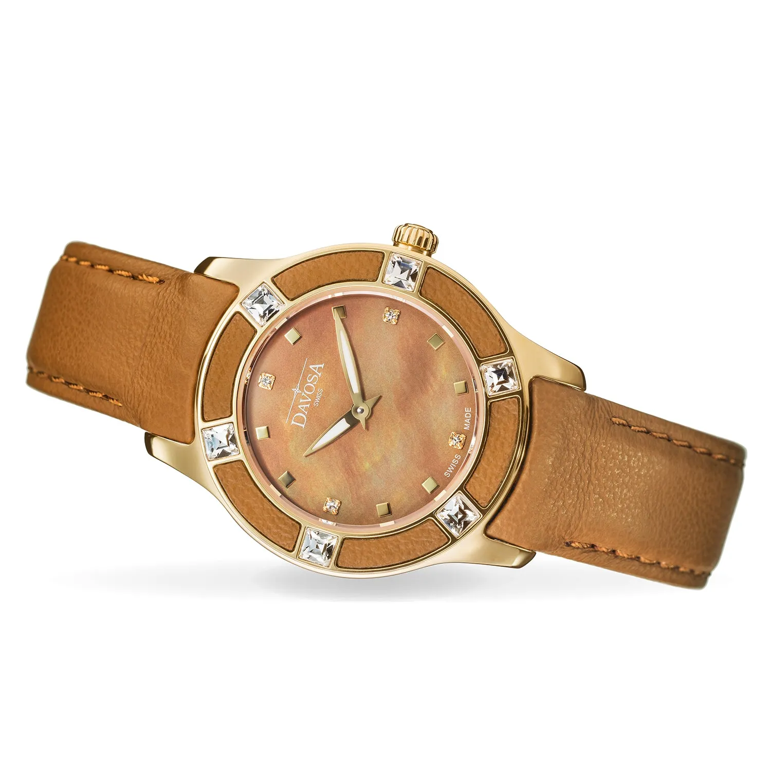 DAVOSA Irisea dameklokke quartz med perlemor