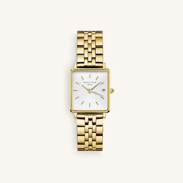 Rosefield Boxy XS klokke gull 22 mm stållenke