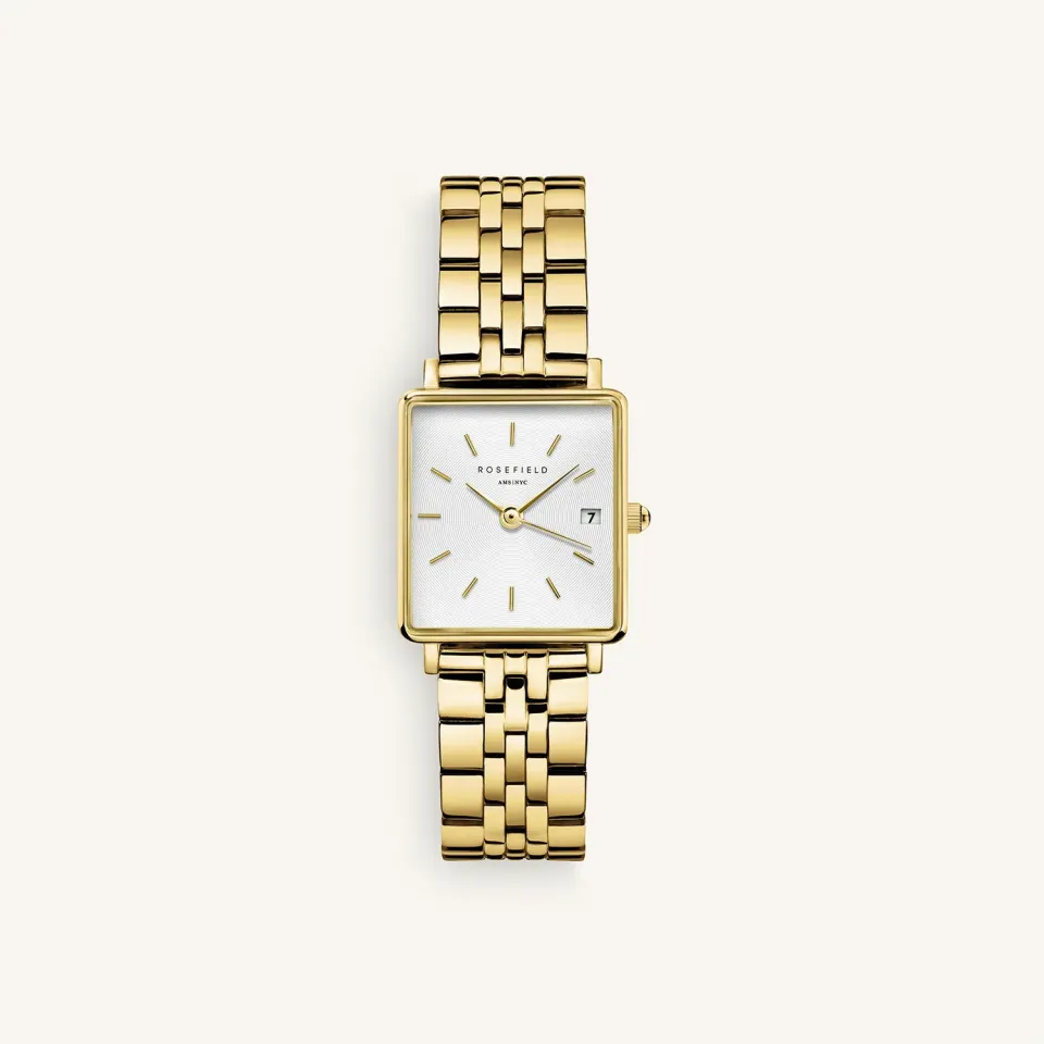 Rosefield Boxy XS klokke gull 22 mm stållenke