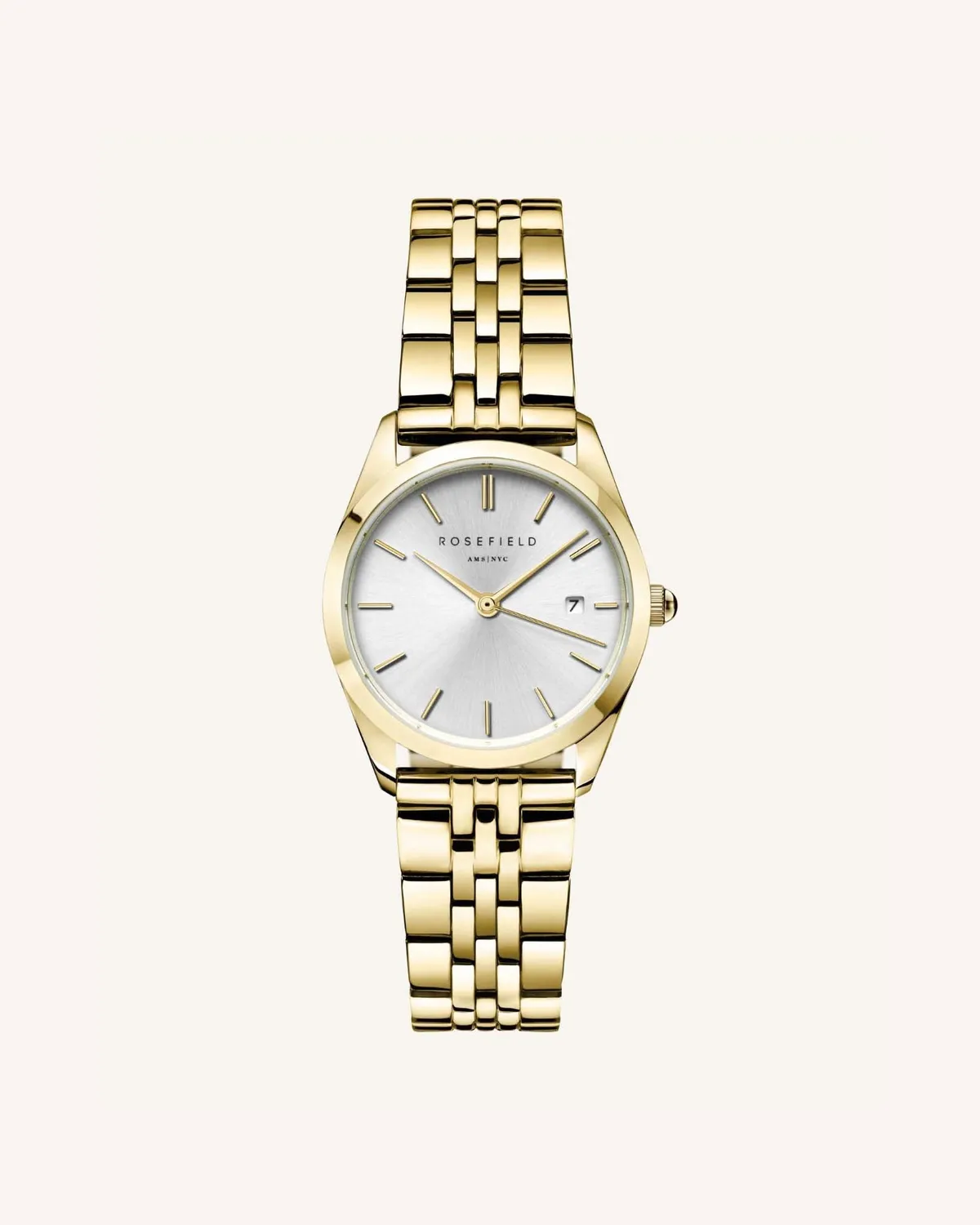 Rosefield Steel Gold Tapered Strap klokkelenke gull 16 mm