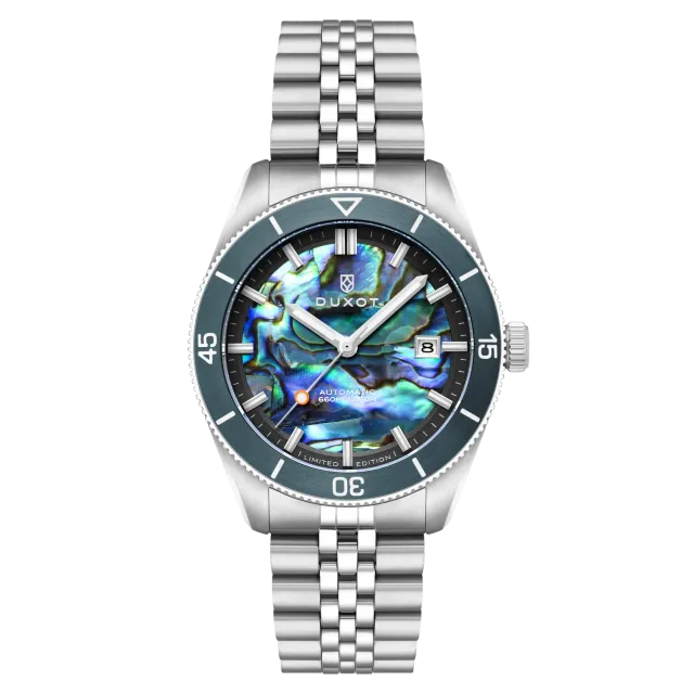 Duxot Pacifico Abalone automatisk klokke naturstein