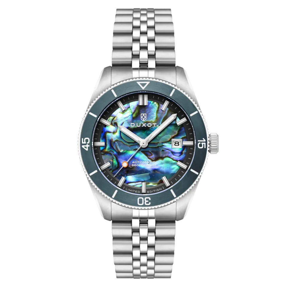 Duxot Pacifico Abalone automatisk klokke naturstein