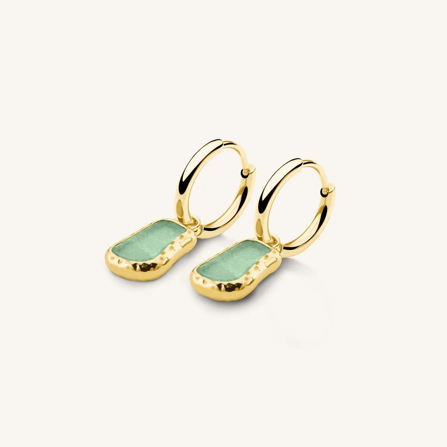 Rosefield Organic Gemstone Earrings gull øredobber aventurin