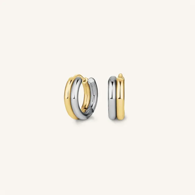 Rosefield Duotone 2-way Hoops øredobber gull og sølv