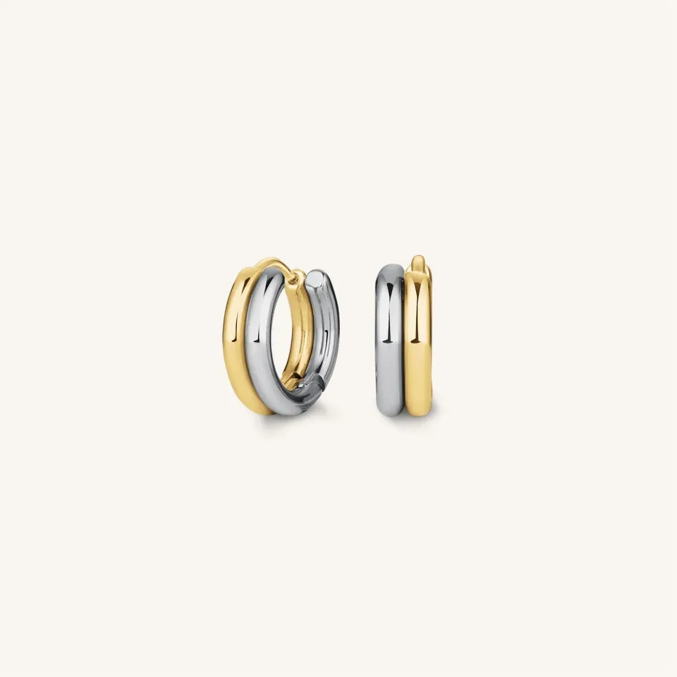 Rosefield Duotone 2-way Hoops øredobber gull og sølv
