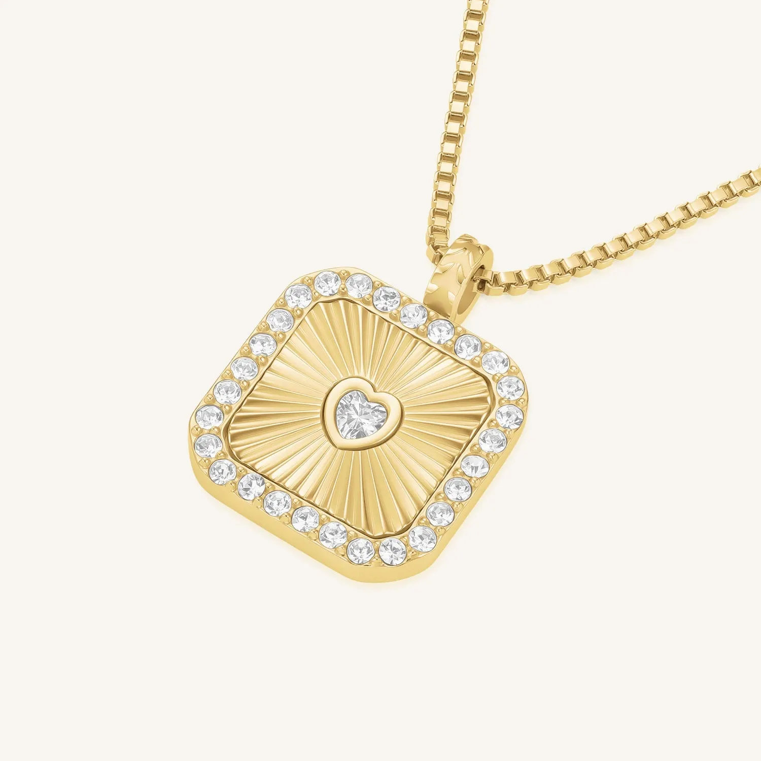Rosefield Heart Amulet halskjede gull hjerteanheng