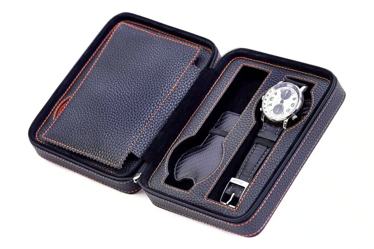 Leanschi ZIP-pouch 4 klokker svart PU