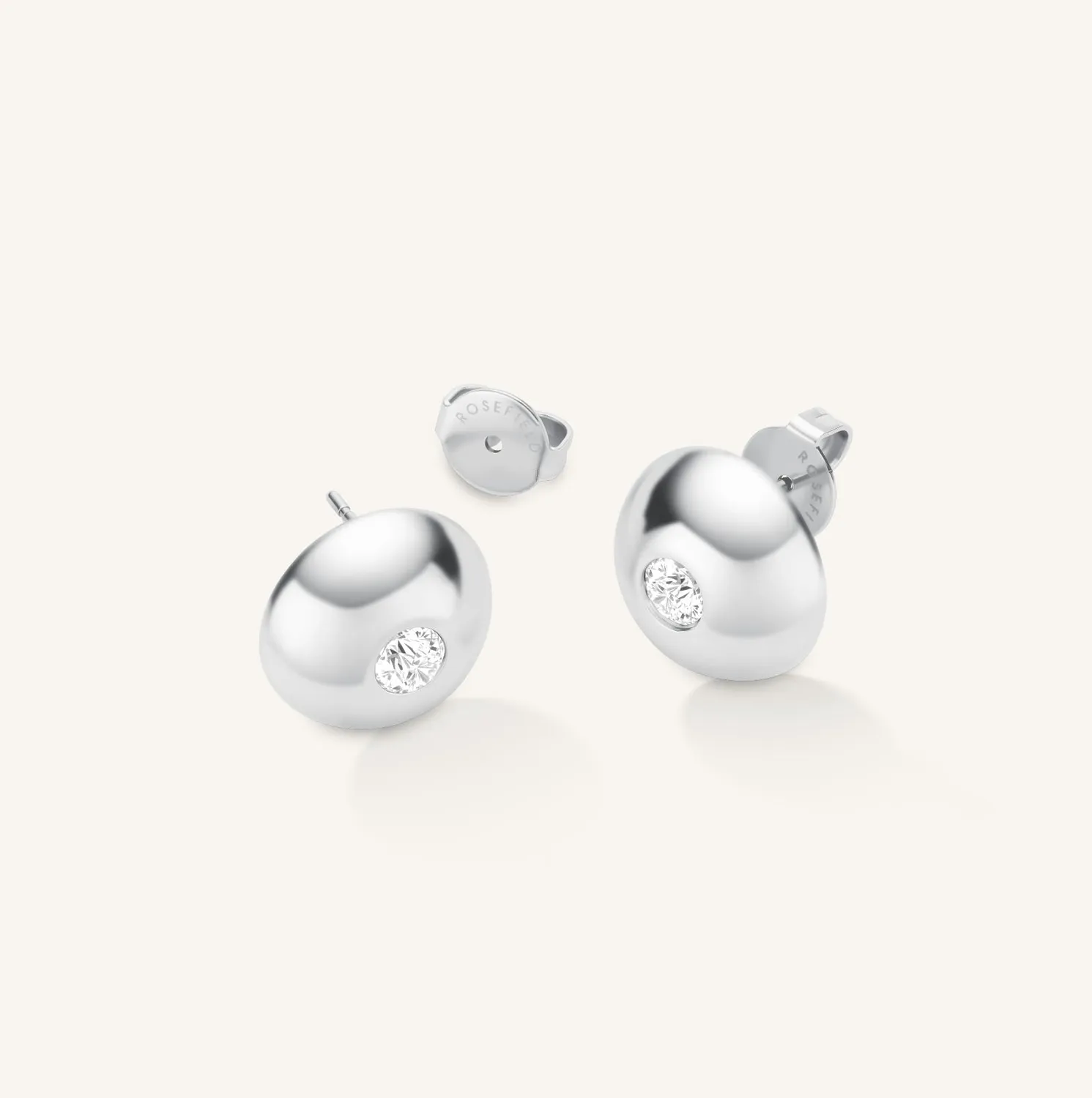 Rosefield Solitaire Studs øredobber gull sølv