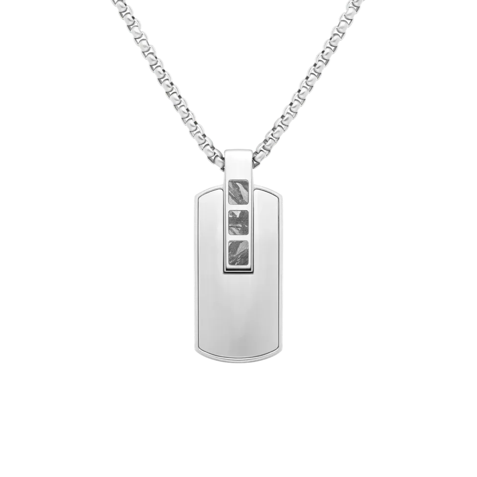 Duxot Accelero Shiny Silver Meteorite dog tag-anheng meteoritt