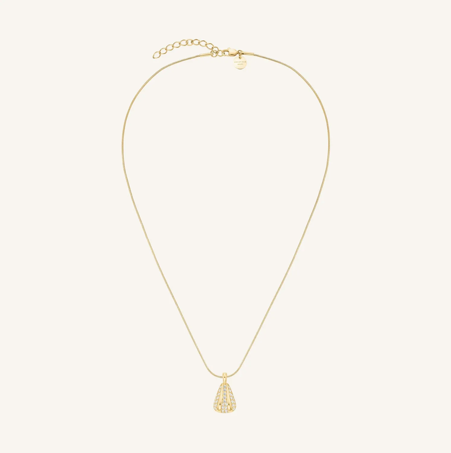 Rosefield Essentials Pave Striped Necklace kjede gull/sølv 42–46 cm