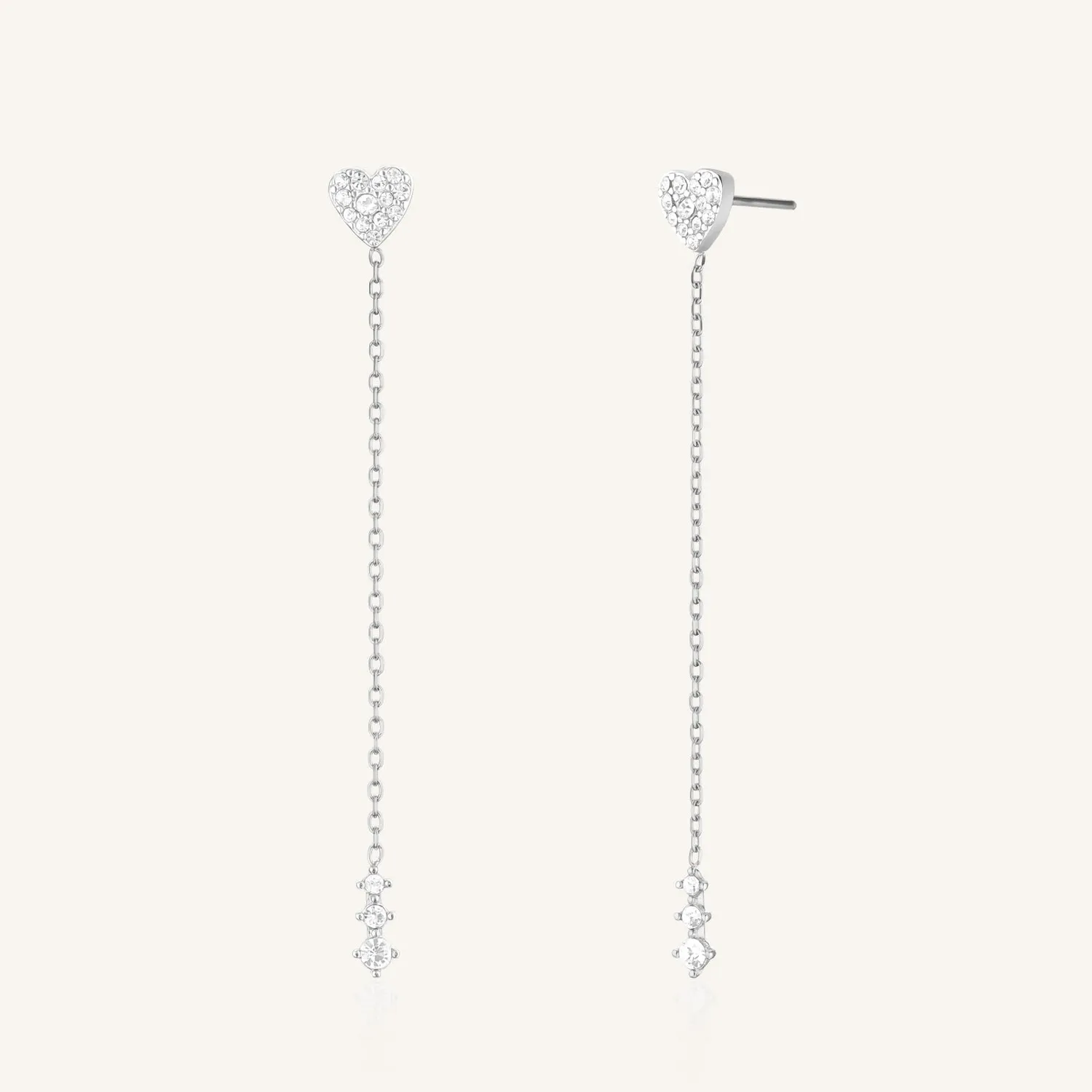 Rosefield Essentials Long Heart Earrings øredobber gull