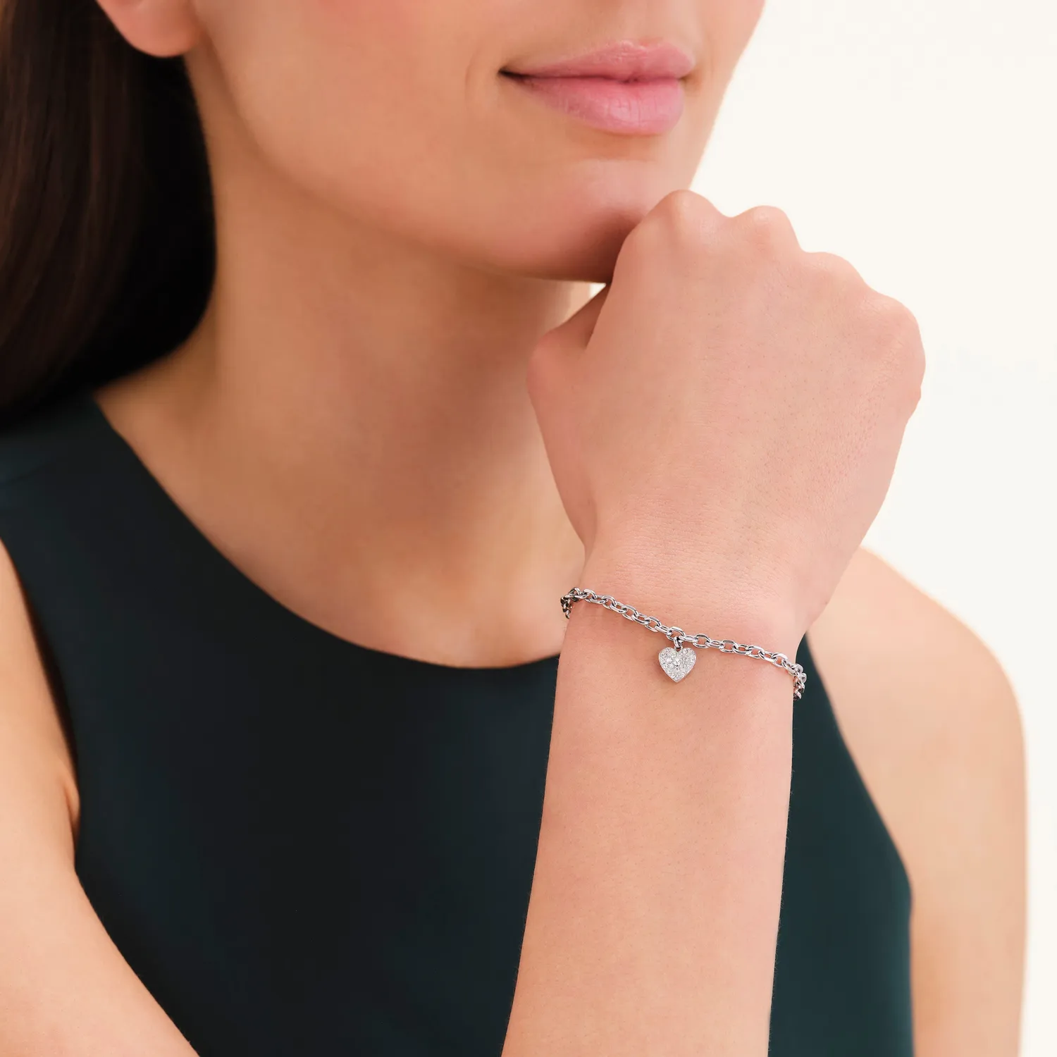Rosefield Chunky Heart Bracelet armbånd gull 16,5–20,5 cm