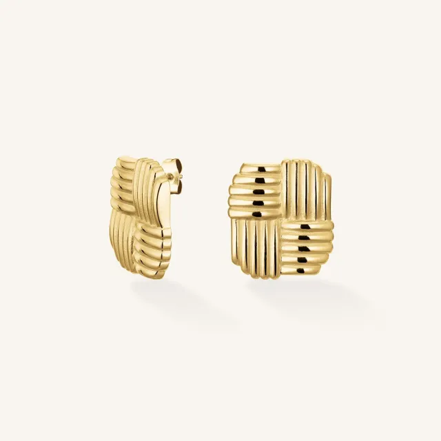 Rosefield Essentials Texture Earrings øredobber gull 2,5 × 2,9 cm