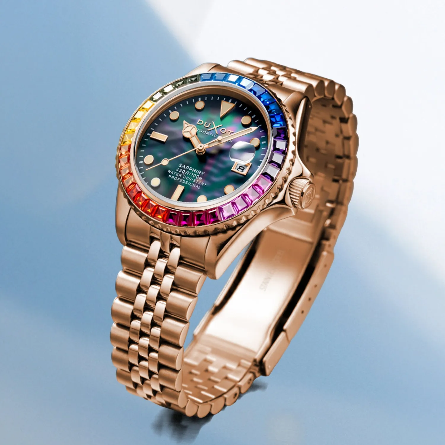 Duxot Atlantica 40 Rainbow Automatic klokke Black Mop perlemor