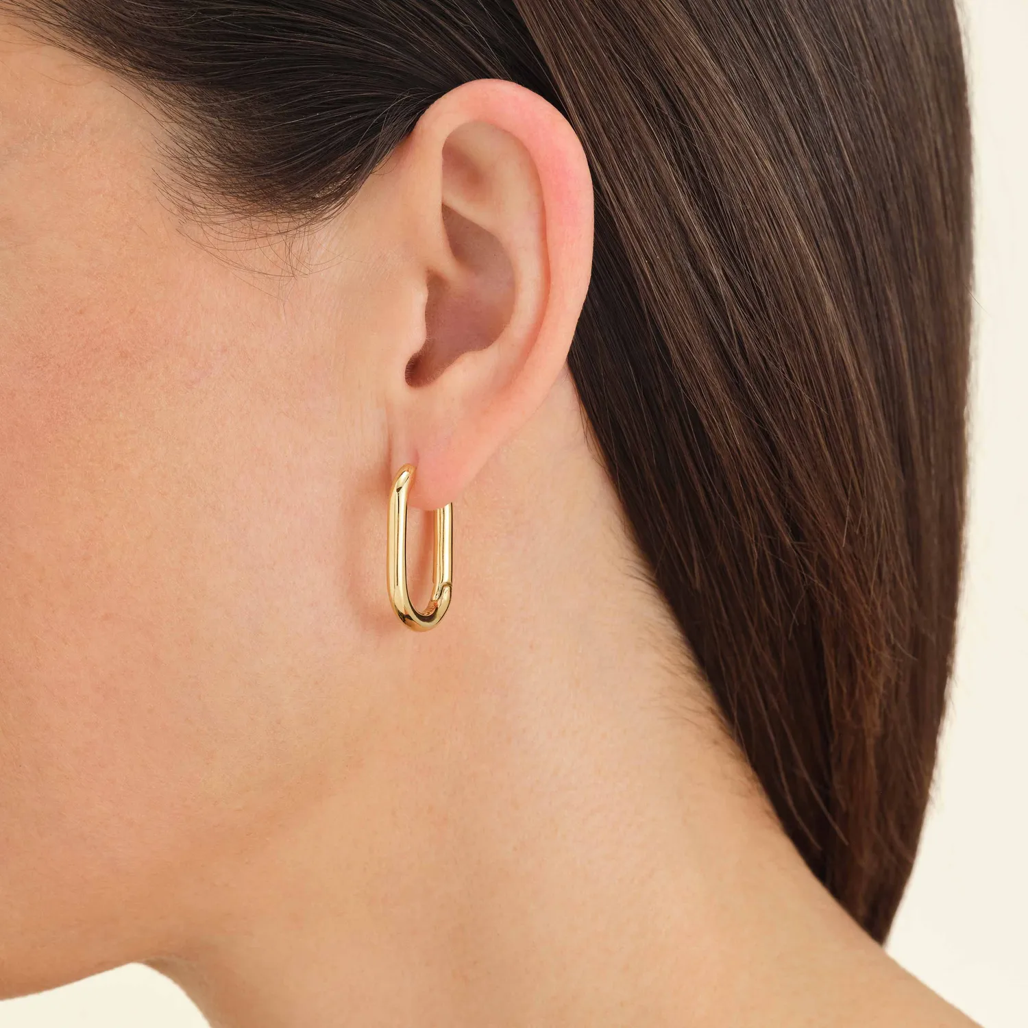 Rosefield Oval Hoops gull øredobber