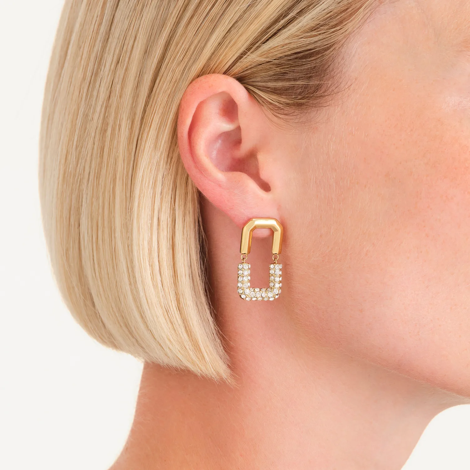 Rosefield Half Studs øredobber gullbelagt