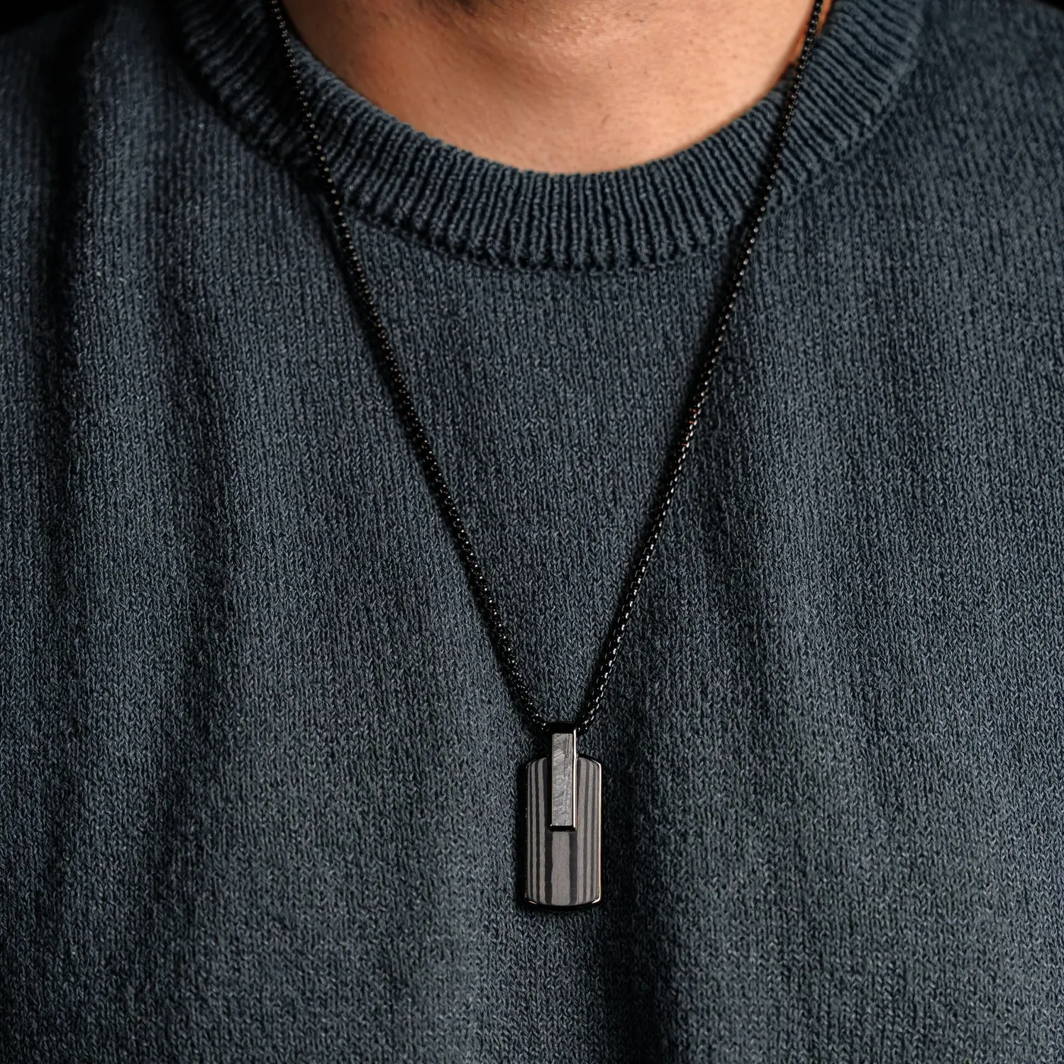 Duxot Atlantica Dog Tag Ebony Meteorite anheng