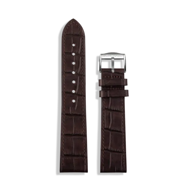 MonChard Croco Brown klokkerem 18 mm brun kalveskinn