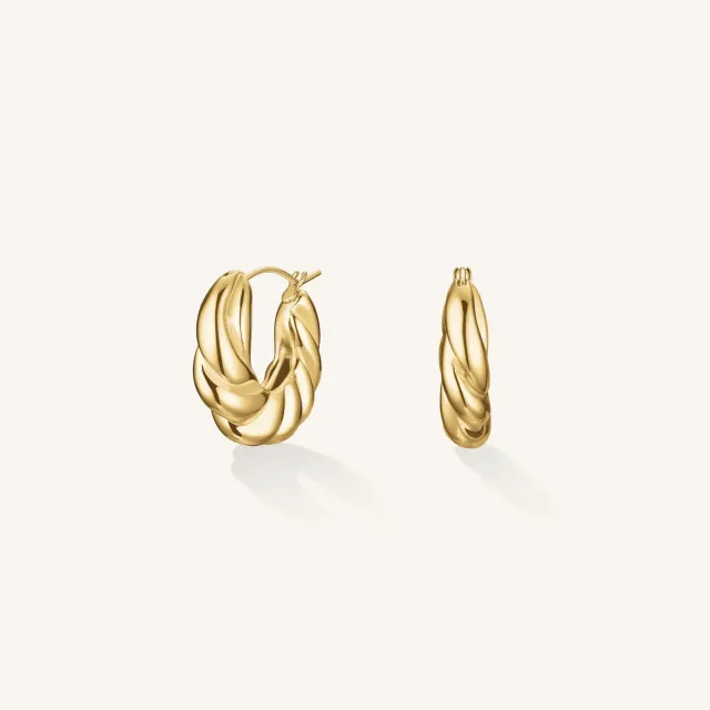 Rosefield Twisted Hoops øredobber gull sølv