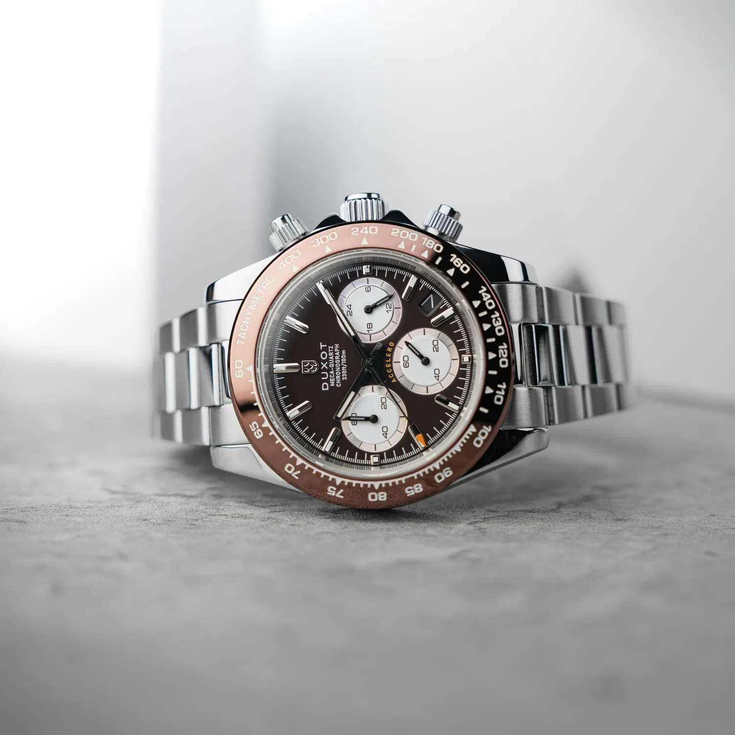 Duxot Accelero Chronograph klokke Cacao Brown 40 mm