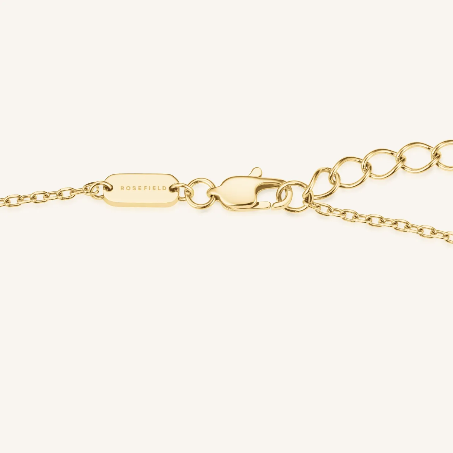Rosefield Essentials 3 Rings Necklace halskjede, gull, justerbart