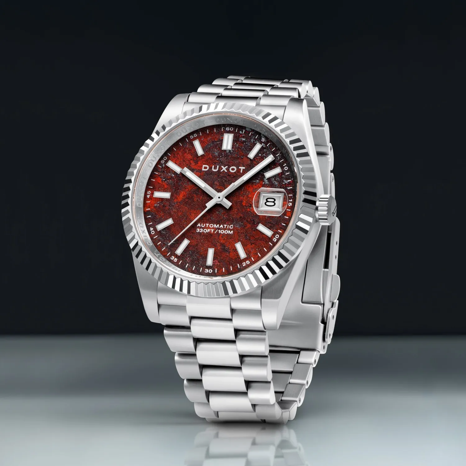 Duxot Marcel klokke Red Granite steinskive