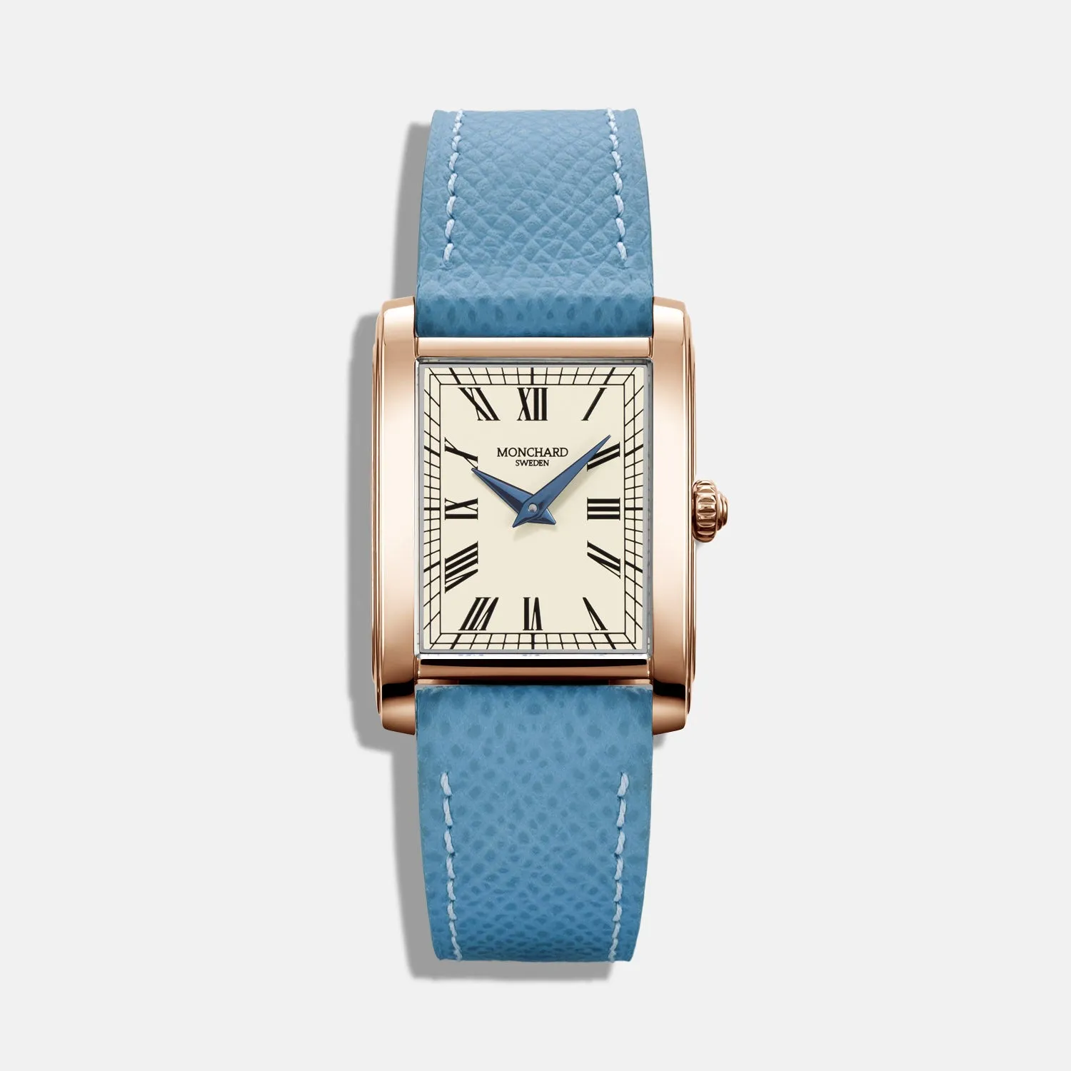 MonChard Vintage White on Strap - Gold klokke svart rem 24,9 mm