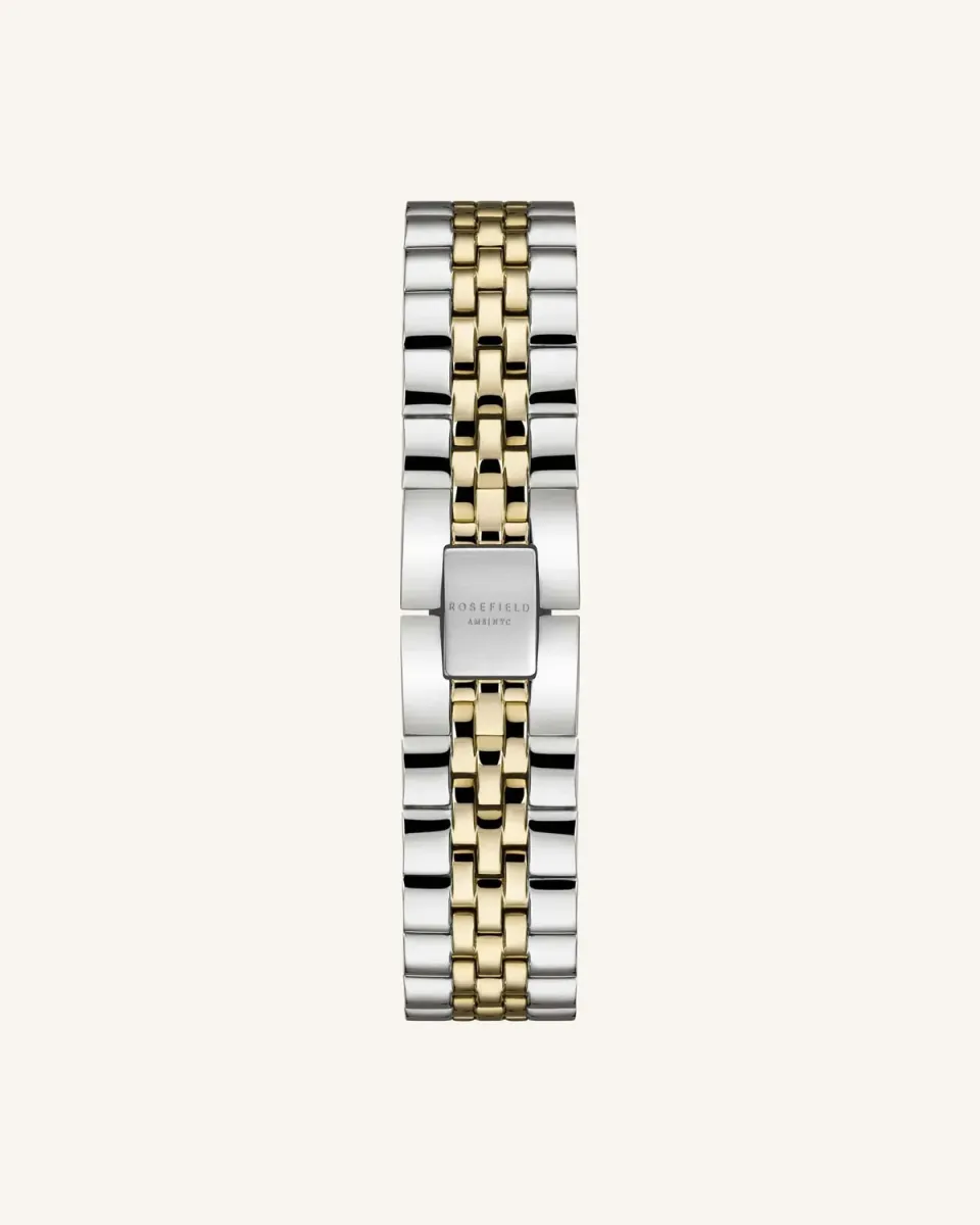 Rosefield Silver - Gold Strap klokkereim 18 mm sølv og gull
