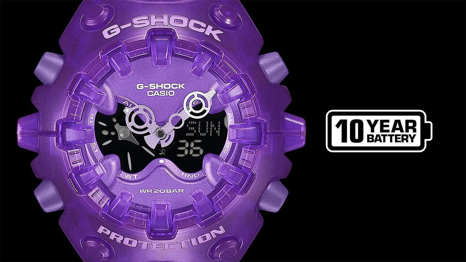 G-Shock GA-V01SKE-6AER analog-digital klokke lilla