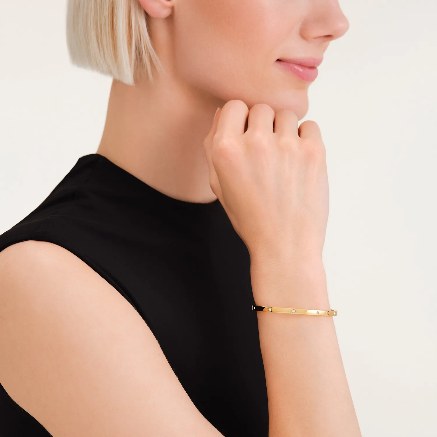 Rosefield Crystal Bangle armbånd gull og sølvbelagt stål