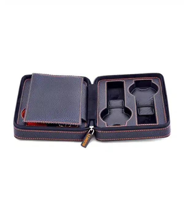 Leanschi ZIP-pouch 4 klokker svart PU