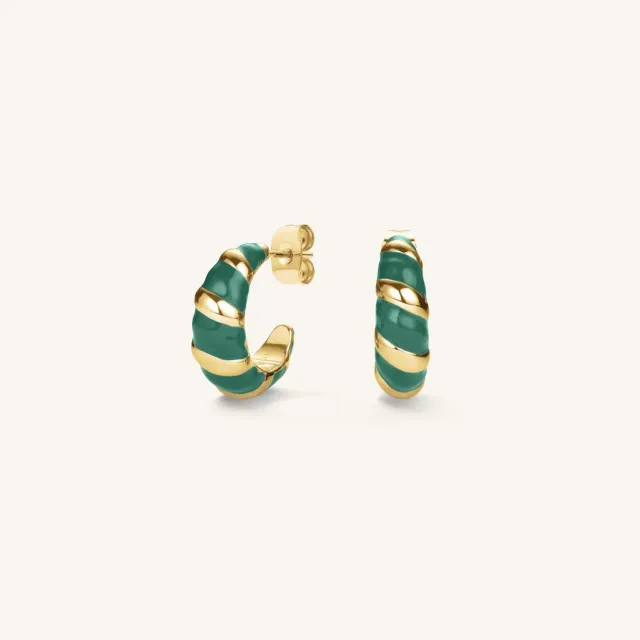 Rosefield Emerald Croissant Hoops hoops – grønn emalje