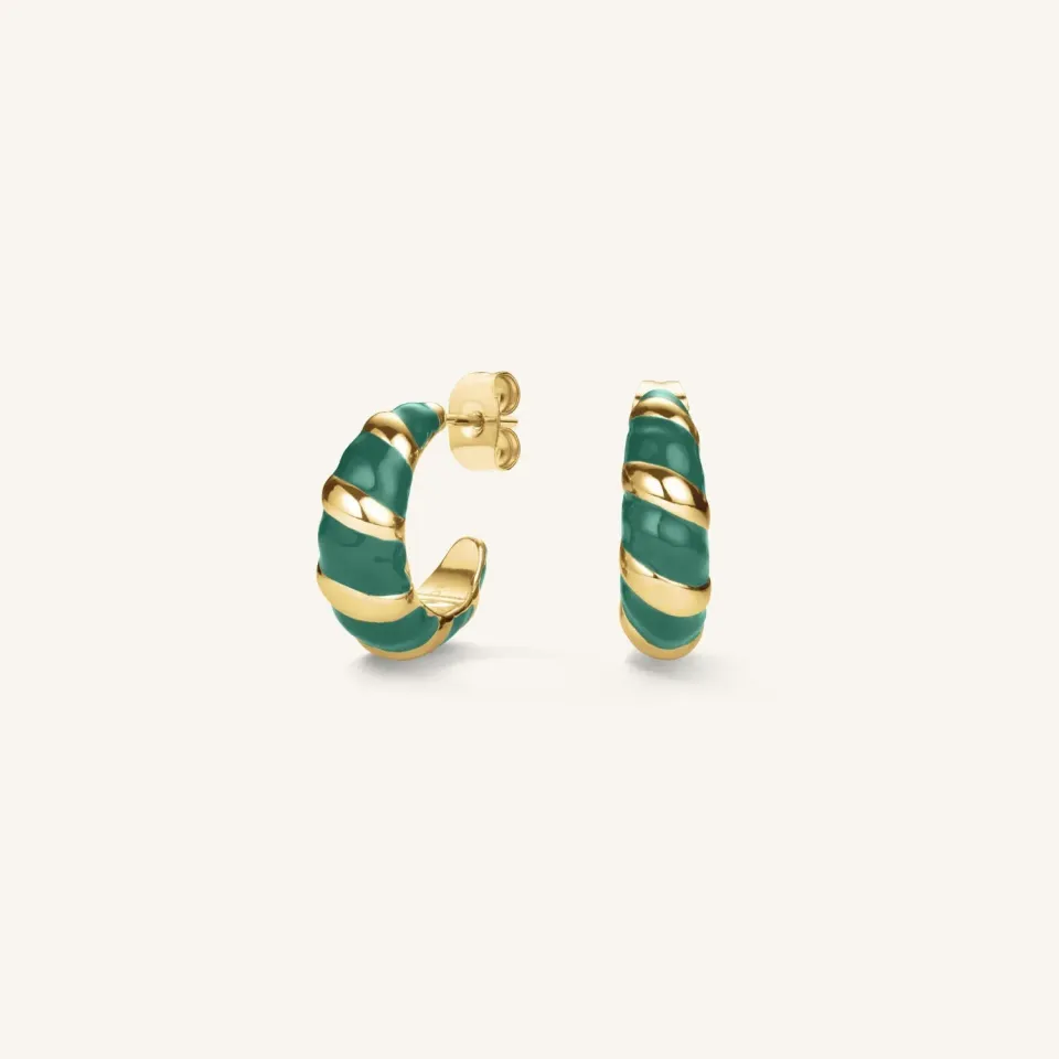 Rosefield Emerald Croissant Hoops hoops – grønn emalje