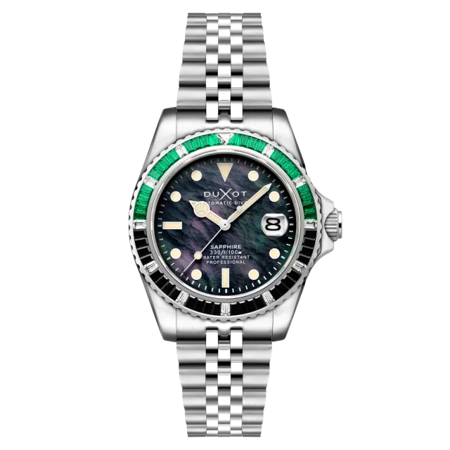 Duxot Atlantica 40 Rainbow Automatic Black Mop klokke perlemor