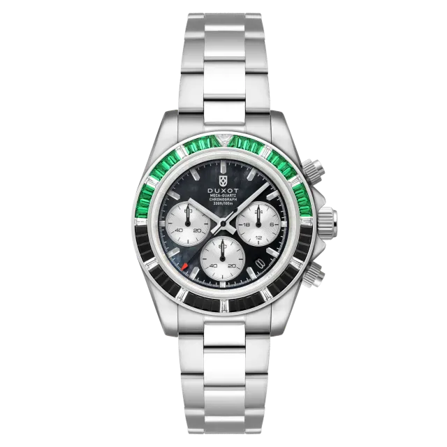 Duxot Accelero Rainbow Chronograph kronograf Pearl Green Emerald 40 mm