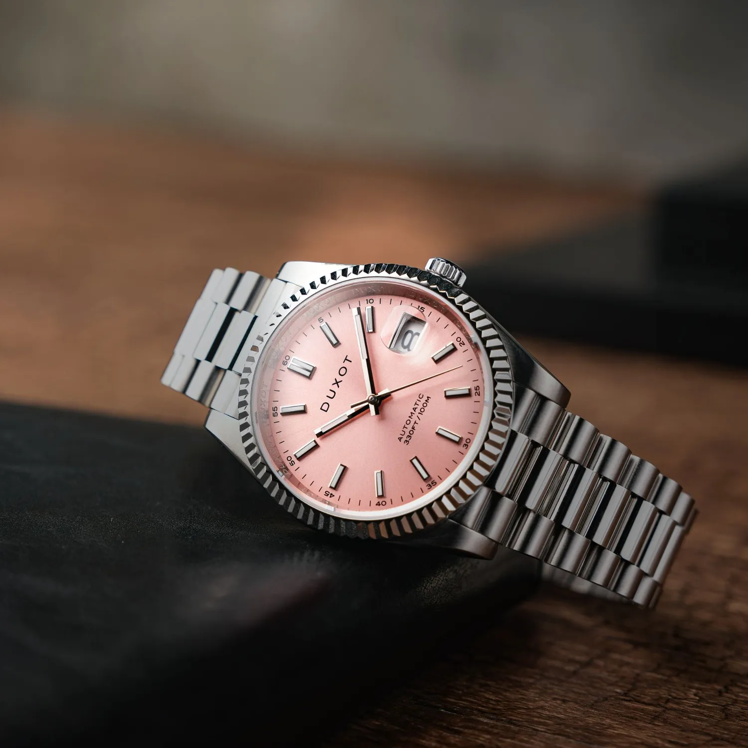Duxot Marcel Steel Pink automatisk klokke 40 mm safirglass