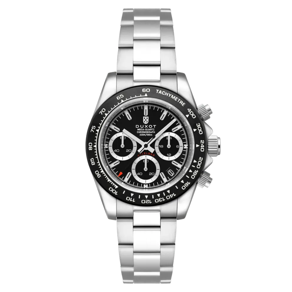 Duxot Accelero Chronograph kronograf Pitch Black 40 mm