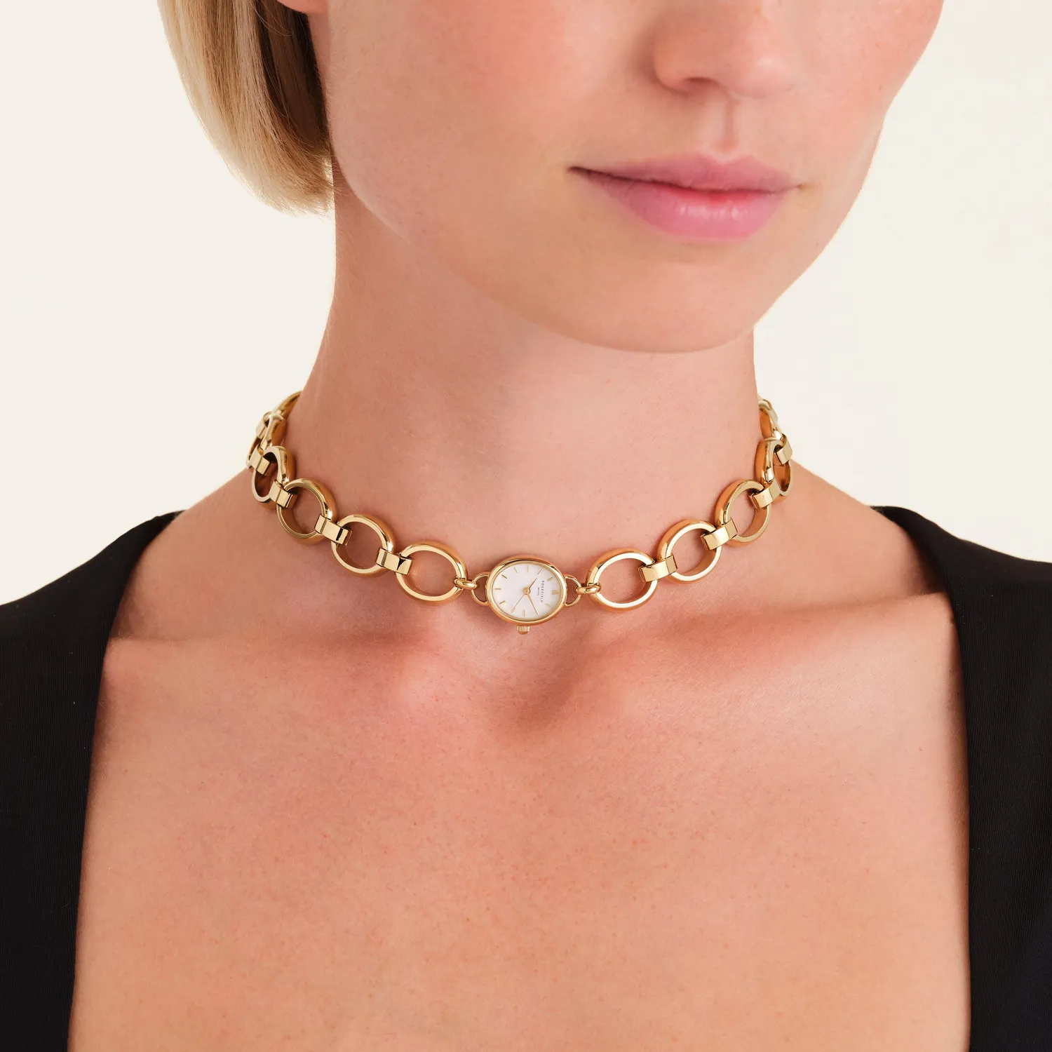 Rosefield Studio Choker halskjede gull 15 × 18 mm