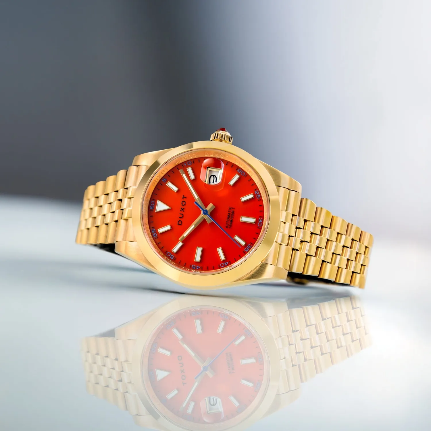 Duxot Vezeto Brown Crystal automatisk klokke brun 40 mm dato