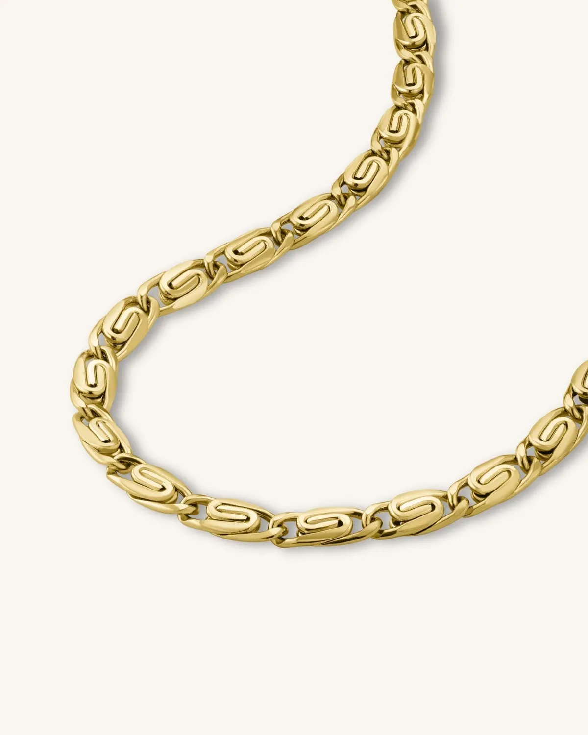 Rosefield Swirl Bracelet Gold armbånd 16,5–19,5 cm gullbelagt stål