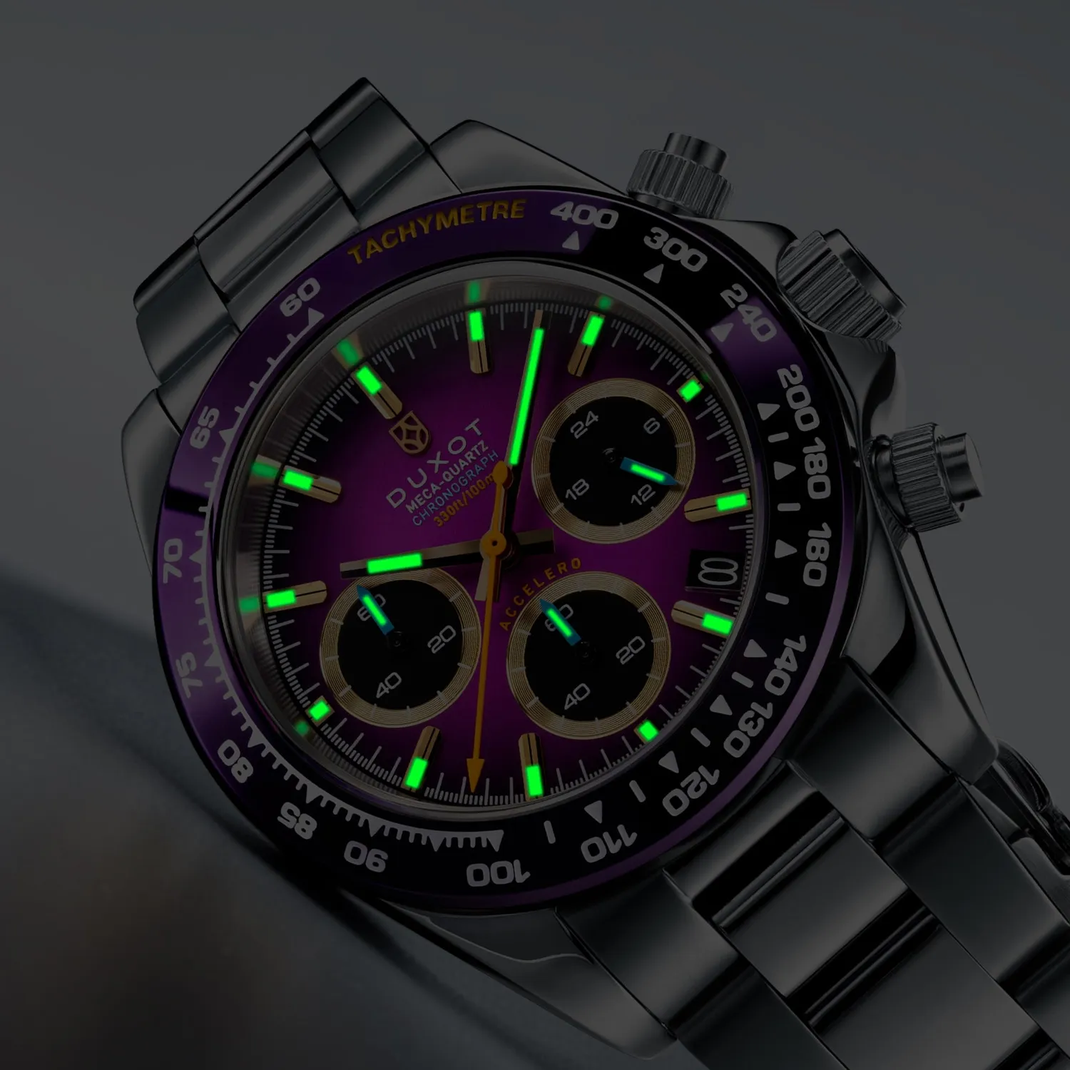 Duxot Accelero Amethyst Aura kronografklokke 40 mm